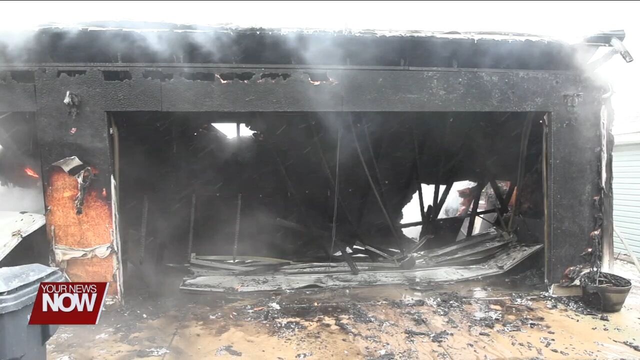 Fire on Orena Avenue in Lima destroys garage, damages surrounding homes